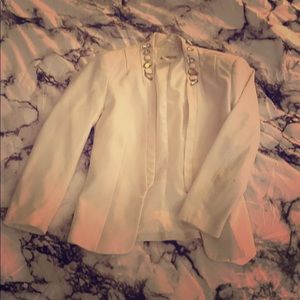White H&M jeweled blazer